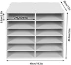 Literature Organizer, 12 Slots Compartments Mail Organizer, Literature Organizers for Office, Paper Shelves Classroom Mailbox, for Office Home School (White) - Image 3