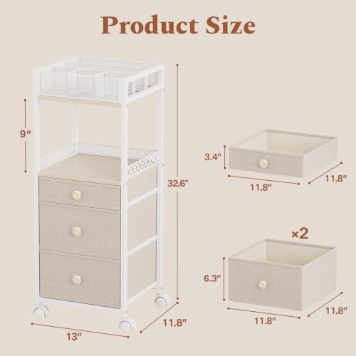 Plaviya Makeup Organizer Cart 3 Drawers for Perfume, Skin Care, Nail Polish - Image 2