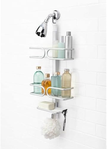 OXO Good Grips 3-Tier Aluminum Shower Caddy, Bathroom Organization - Image 2