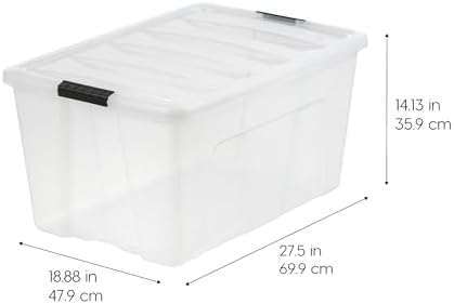 IRIS USA 2-Pack 94 Quart Storage Bins with Lids, Clear - Image 2