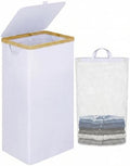 IEGrow Laundry Hamper with Lid,110L Laundry Basket with Mesh Bags,White by iEGrow