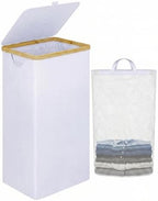 IEGrow Laundry Hamper with Lid,110L Laundry Basket with Mesh Bags,White by iEGrow