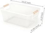 2-Pack Metal Mesh Basket, Large Wire Storage Organizer with Wood Handle for Kitchen Pantry, Bathroom, Cabinet, Closet, Picnic & Home Organization, Large, White - Image 2