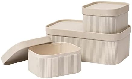 LA JOLIE MUSE Decorative Storage Boxes with Lids Faux Leather, Grey 3 Pack by LaJol%C3%ADeMuse