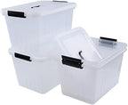 Farmoon 20 Quart Clear Latching Storage Bin, 4 Packs Lidded Storage Boxes by Farmoon