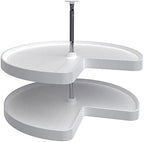 Lazy Daisy Polymer Kidney-Shaped 2-Shelf Lazy Susan for Corner Base Cabinets by Rev-A-Shelf