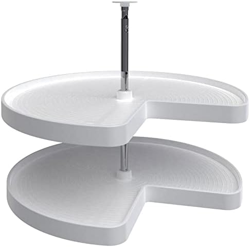 Lazy Daisy Polymer Kidney-Shaped 2-Shelf Lazy Susan for Corner Base Cabinets by Rev-A-Shelf