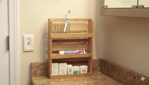 Lipper International 8840 Bamboo 3-Tier Spice Rack, 2.75-inch Depth Accommodates many Types of Spice Jars - Image 6