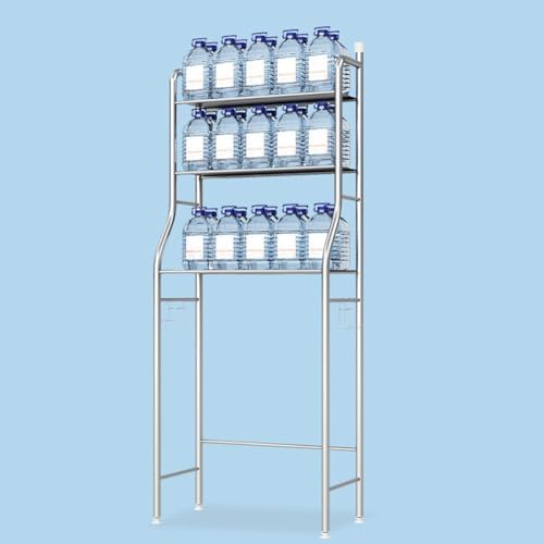 3-Tier Over the Toilet Storage, Metal Bathroom Shelve, Over Toilet Bathroom Organizer, Space Saver Bathrooms Shelve for Restroom Laundry Balcony, Black - Image 7