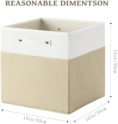 FinishingBo 13x13x13 Storage Cube Bins 4 Pack, Cube Shelf Baskets - Image 3