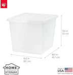 IRIS USA 4-Pack 36 Qt Storage Bins with Lids, Clear, Stackable - Image 2