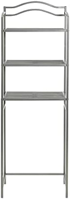 Household Essentials 3-Tier Metal Over the Toilet Bathroom Storage Shelf, Silver - Image 6