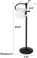 Toilet Paper Holder Free Standing, 25” H Stainless Steel Black Toilet Paper Stand, Weighted Base Floor Tissue Roll Holder for Bathroom,Toilet Roll Stand - Image 4