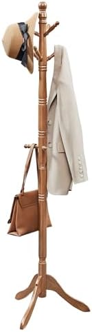 VASAGLE Freestanding Coat Rack, Rubber Wood Coat Tree with 10 Hooks by VASAGLEbySONGMICSHOME