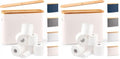 LONBET Toilet Paper Storage for 12 Rolls, Stackable & Foldable - The Ultimate Bathroom Organizer - Waterproof Basket with Bamboo Lid - Elegant Toilet Paper Storage Holder, Beige (Pack of 2) by Lonbet