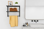 Bethom Bathroom Towel Rack with Bars, 16 Inch Towel Shelf, Matte Black - Image 5