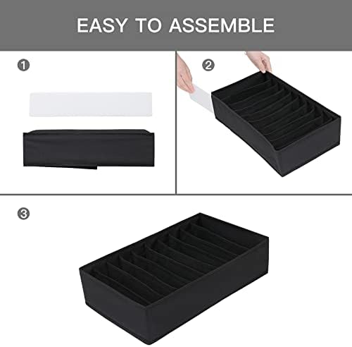 Qozary 4 Pack Drawer Organizers for Clothing, 10 Grids Foldable Dresser Drawer Organizers, Clothes Organizer for Folded Clothes, T-shirt, Tank Tops, Camisoles, Underwear, Leggings, Baby Clothes - Image 6