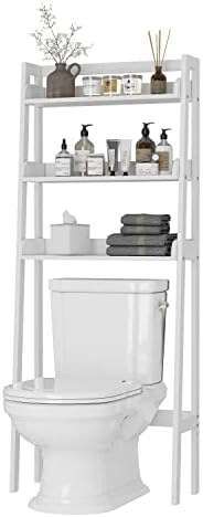 UTEX Over The Toilet Storage Shelf, 3-Tier Bathroom Organizer, White by UTEX