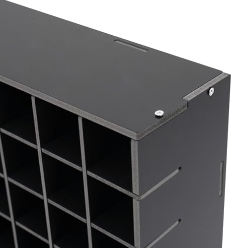 2 Pcs Paint Organizer, Wall-mountable Craft Paints Storage Rack, PVC Board,12.99X3.54X12.99 in,for DIY Crafters Spray Painters Studios, Galleries (Black) - Image 6