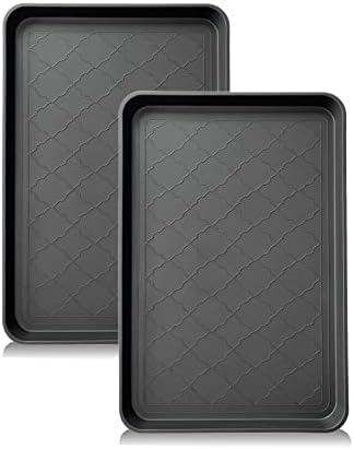 PetLike Boot Tray for Entryway Indoor, Pet Food Mat, 23 x 15.5 inch 2 Packs, Waterproof Heavy Duty Shoe Tray for Indoor and Outdoor, Multi-Purpose Trays for Boots, Shoes, Pets, Garden by PetsLikePetLike