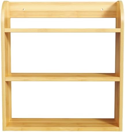ROMGUAR CRAFT 3 Tier Bamboo Spice Rack Countertop or Wall Mounting, Natural - Image 7
