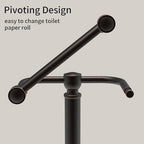 Toilet Paper Holder Stand, Freestanding Toilet Paper Holder,Farmhouse Post Pivoting Toilet Paper Stand with Stable Weighted Base,Stainless Steel Tissue Roll Holder Stand for Bathroom,Oil Rubbed Bronze - Image 3