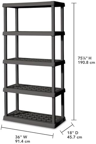 Sterilite 5 Shelf Unit, Heavy-Duty Plastic Storage & Utility Shelving Rack - Image 3