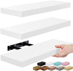 Sorbus 16 Inch Floating Shelves for Wall (3 Pack, White) by Sorbus