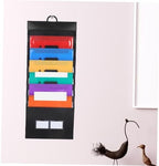 Portable Accordion File Organizer 6 Pockets Wall Hanging Black - Image 6