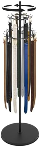 66 Inch Tall Rack Belt Display Shelf, Floor Standing Belt Hanger 2 Tier Retail Scarf Stand Jewelry Necklaces Organizer Shawls Purse Shelf for Clothing Store Home (Black) by Unknown