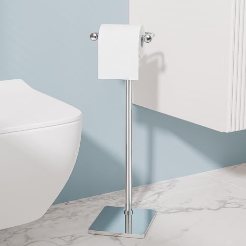 RUACQ Bathroom Toilet Paper Holder Stand, Chrome - Image 2