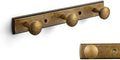Goo-Ki Antique Brass Coat Rack Wall Mount, Heavy Duty Zinc Wall Mounted Coat Hooks with Escutcheon Backplate, Vintage Hat and Towel Hanger Rail for Entryway, Bathroom and Mudroom (3 Hooks) by Home