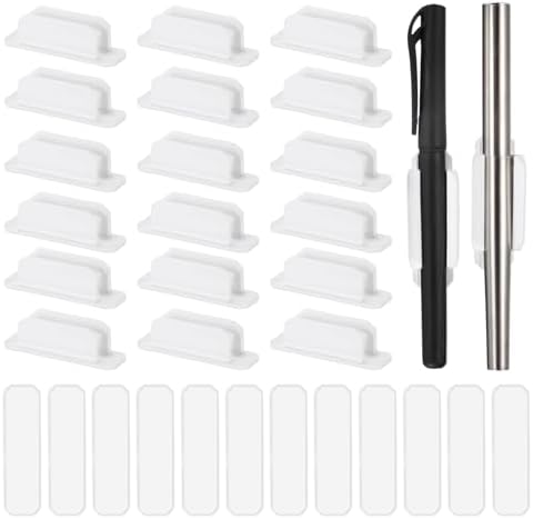 PATIKIL Adhesive Pen Holders, 48 Pack Silicone Flexible, White by PATIKIL