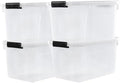 4-Pack 10.5 Quart Clear Plastic Latch Storage Boxes with Lid by Fiazony