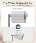 FORIOUS Toilet Paper Holder Stand with Storage for 4 Rolls, Brushed Nickel - Image 5