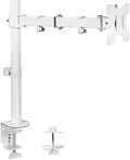 VIVO Single Monitor Arm Desk Mount, Holds Screens up to 32 inch Regular and 38 inch Ultrawide, Fully Adjustable Stand with C-Clamp and Grommet Base, VESA 75x75mm or 100x100mm, White, STAND-V001W by VIVO