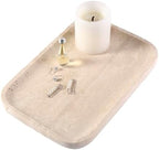 Marble Vanity Tray, Travertine Bathroom Tray Countertop, Beige Stone Decorative Dresser Serving Trays, Kitchen Sink Storage, Jewelry & Perfume Holder(Travertino Romano) by Karibiber