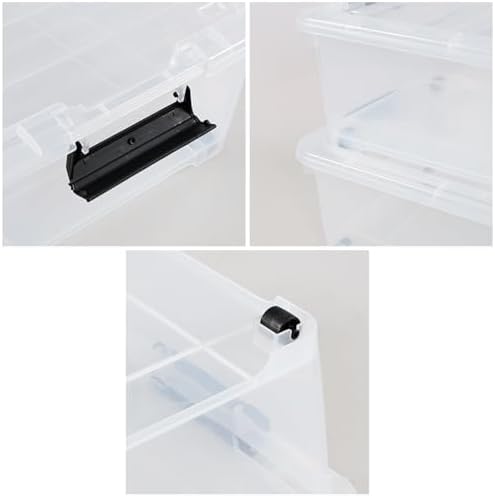 4 Packs 20 Quart Plastic Under Bed Storage Container with Wheels - Image 3