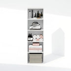 Furinno Reed Closet Organizers and Storage, 5-Tier Closet Organizer, Open Shelf Closet Storage, for Wardrobe, Bedroom, Living Room, White - Image 6