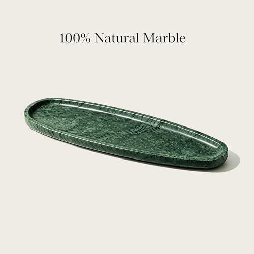 Natural Marble Vanity Tray, 16.6"x4.6", Green - Image 5