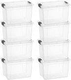Superio 2.5 Quart Clear Plastic Storage Boxes with Lids, Stackable Organizer Containers, BPA-Free Storage Bins for Home, Office, School & Dorm, 8 Pack by Superio