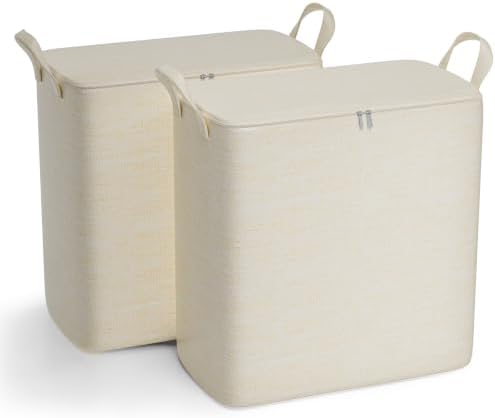 Higher Cotton and Linen Canvas Storage Bags with Reinforced Handles 2 Pack by Unknown