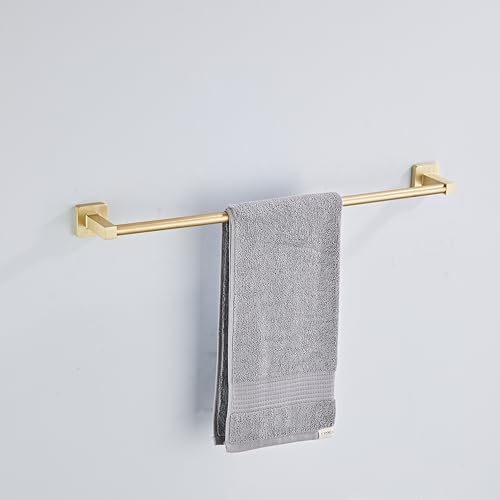Brusehd Light Gold Bathroom Hardware Set 4 Pieces,Bathroom Accessories Set Stainless Steel Wall Mounted, Hand Towel Bar, Towel Ring, Robe Towel Hooks,Toilet Paper Holder,Towel Bar Set, 23.6 Inch… - Image 2