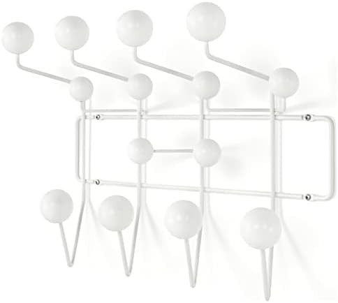 SHISEDECO Mid Century Modern Hang it All Coat Rack Wall Mount Hanger White by SHISEDECO