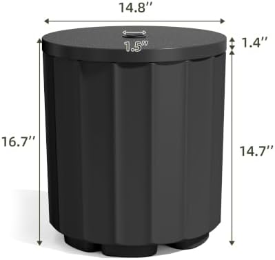 Umbrella Side Table with Hole, Patio Umbrella Base, 2 Pack, Black - Image 3