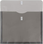 JAM PAPER Plastic Expansion Envelopes with Hook & Loop Closure - Letter Booklet - 9 3/4 x 13 with 1 Inch Expansion - Smoke Gray - 12/Pack - Image 2