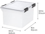 IRIS USA WeatherPro Storage File Box, 32 Qt. 6-Pack, Clear/Black - Image 5