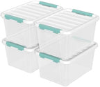 4-Pack 20 Quart Storage Bins with Lid, Clear by Uumitty