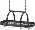 CHOEZON Hanging Pot Rack, Pot Hanger for Kitchen, Ceiling Mounted Pot Holder, Cookware Organizer with 12 S-Shaped Hooks, for Pot, Pan Storage, Space-Saving, Charcoal Black and Black TPR08BCC1 by Choezon