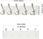 SKOLOO Creations White Solid Wood Wall Mounted Coat Rack, 5 Hooks, 16-7/8" Long - Kitchen, Mudroom, Entryway, Bathroom - Includes Mounting Hardware, Wall Coat Hanger, Towel Rack - Image 3